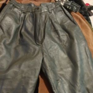 Grey leather pants